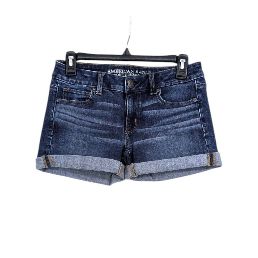 American Eagle Cuffed 3" Midi Jean Shorts - Size 4 Womens